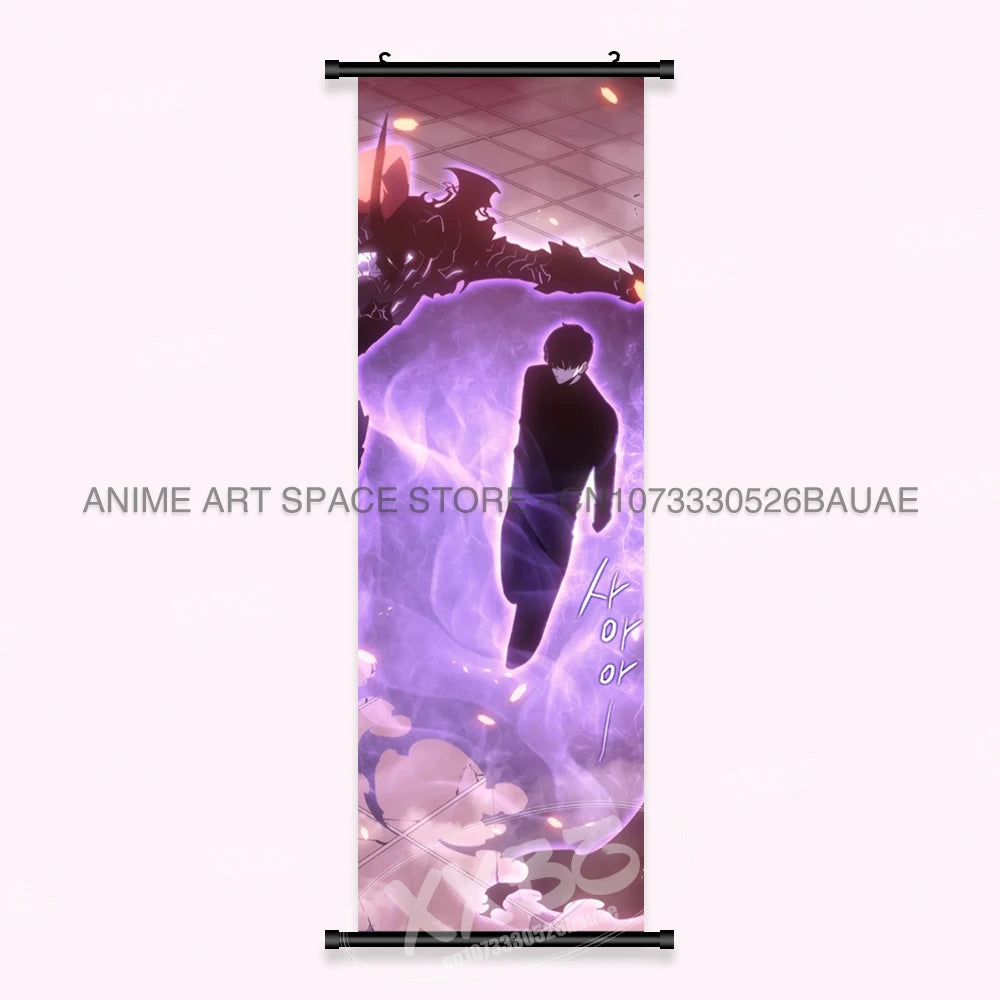 Hot Anime Solo Leveling Wall Artwork Canvas Scrolls Pictures Hanging Painting Print Poster Seong Jin Woo Home Decoration Mural
