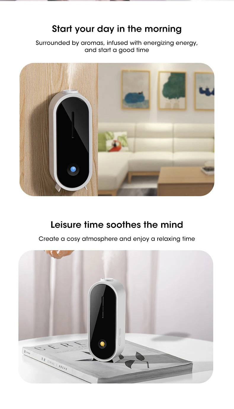 Portable Ultrasonic Diffuser Aromatherapy Machine Desktop Wall USB Smart Air Purifier Car Air Freshener Home Bathroom