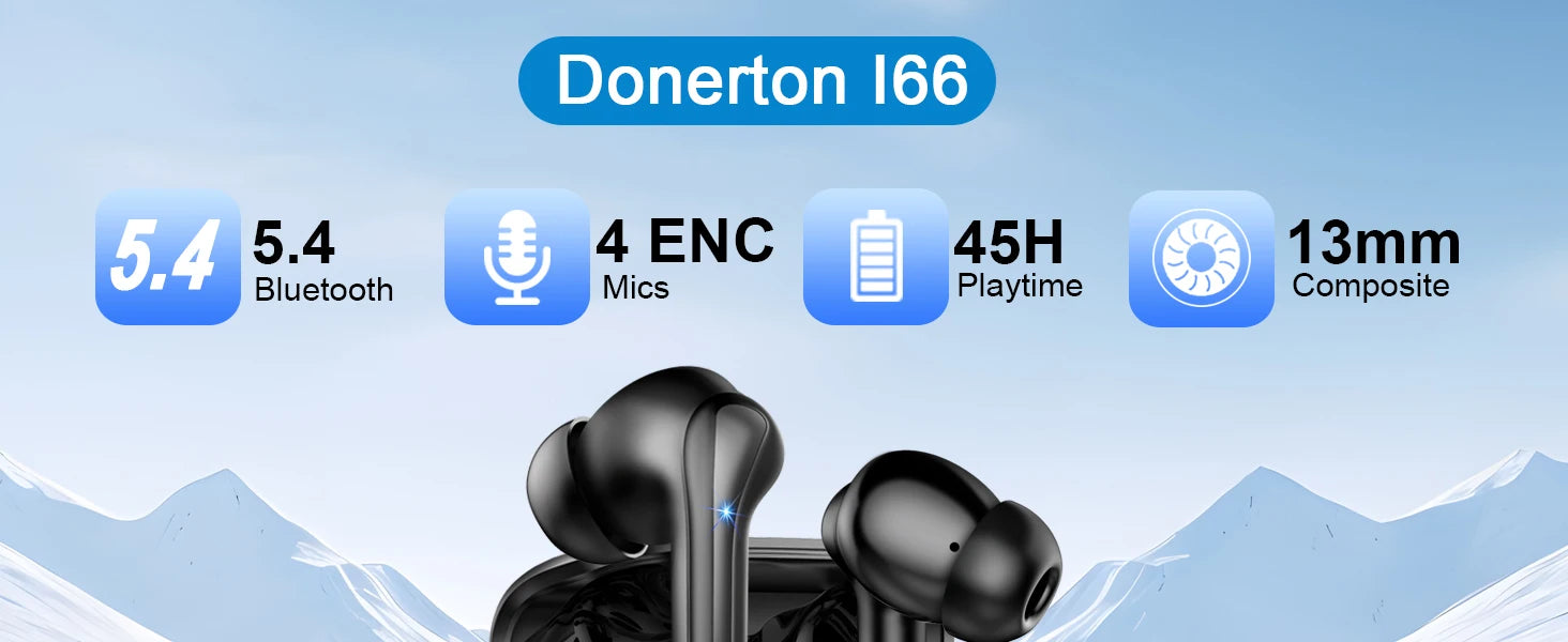 Wireless Earbuds, Bluetooth 5.3 Earbuds Stereo Bass, iNoise Cancelling Mic, Earphones IPX7 Waterproof Sports, 35H Playback.