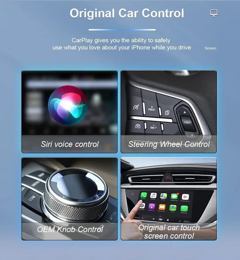 Wired To Wireless Carplay Android Auto 2in1 Wireless Adapter Carplay Wireless Adapter  for OEM Car Stereo with USB Plug and Play