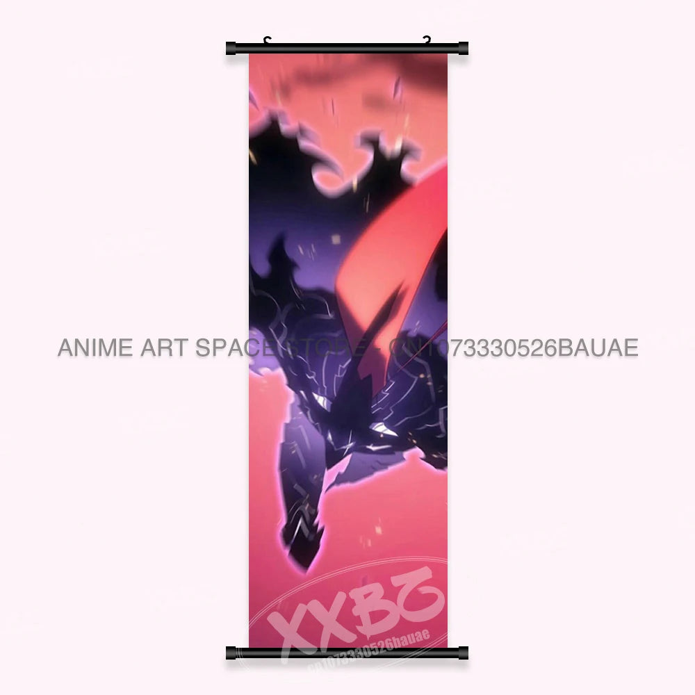 Hot Anime Solo Leveling Wall Artwork Canvas Scrolls Pictures Hanging Painting Print Poster Seong Jin Woo Home Decoration Mural
