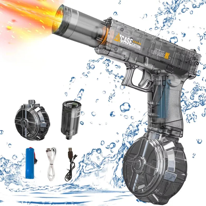 Children Electric Water Guns Toys Summer Outdoor Beach Pool Games Portable High Powered Automatic Led Water Pistol Kids Toy Gift