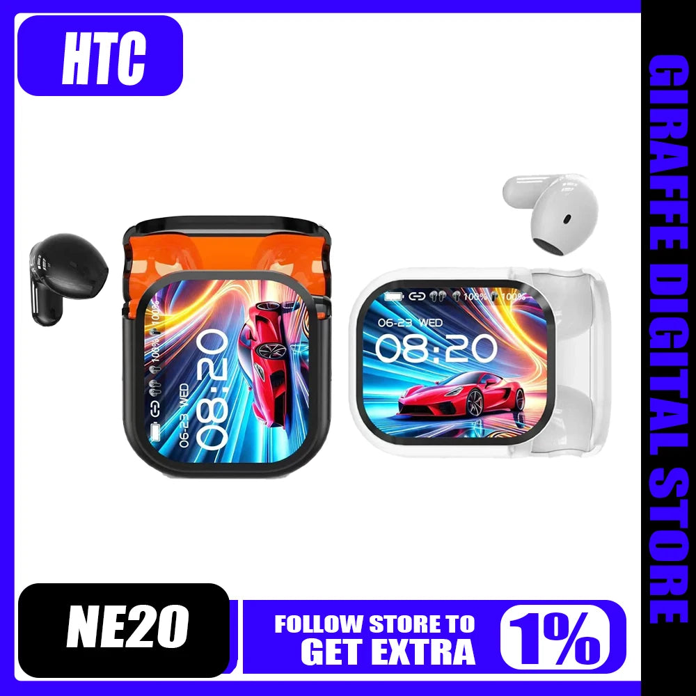 HTC NE20 TWS Bluetooth V6.0 Earbuds AI Translator Wireless Sports Headphones with Noise Reduction In-Ear Headsets And Mic