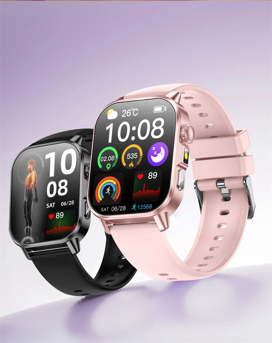 2026 New Model Uric Acid & Lipid Health Analysis Smart Watch Men ECG+PPG Bluetooth Call 2.01-inch Flashlight Smartwatch Women