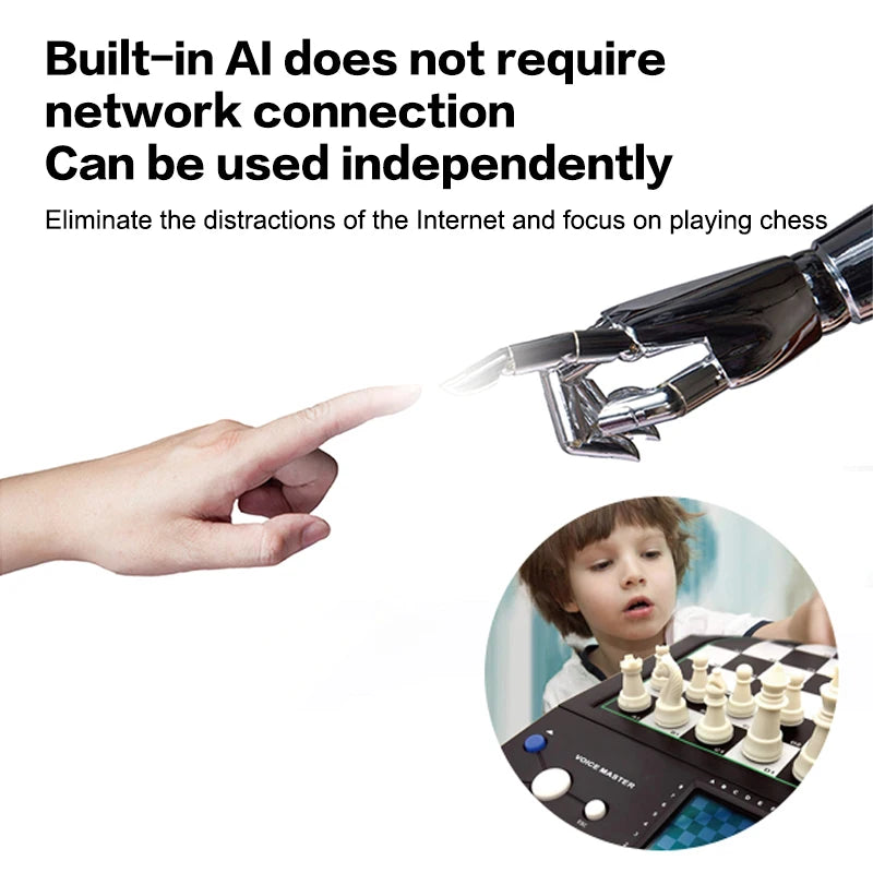 Electronic Chess Game Magnetic Chess Piece Sensory Board Screen Novice Learning Intelligent AI Against Single-player Chess