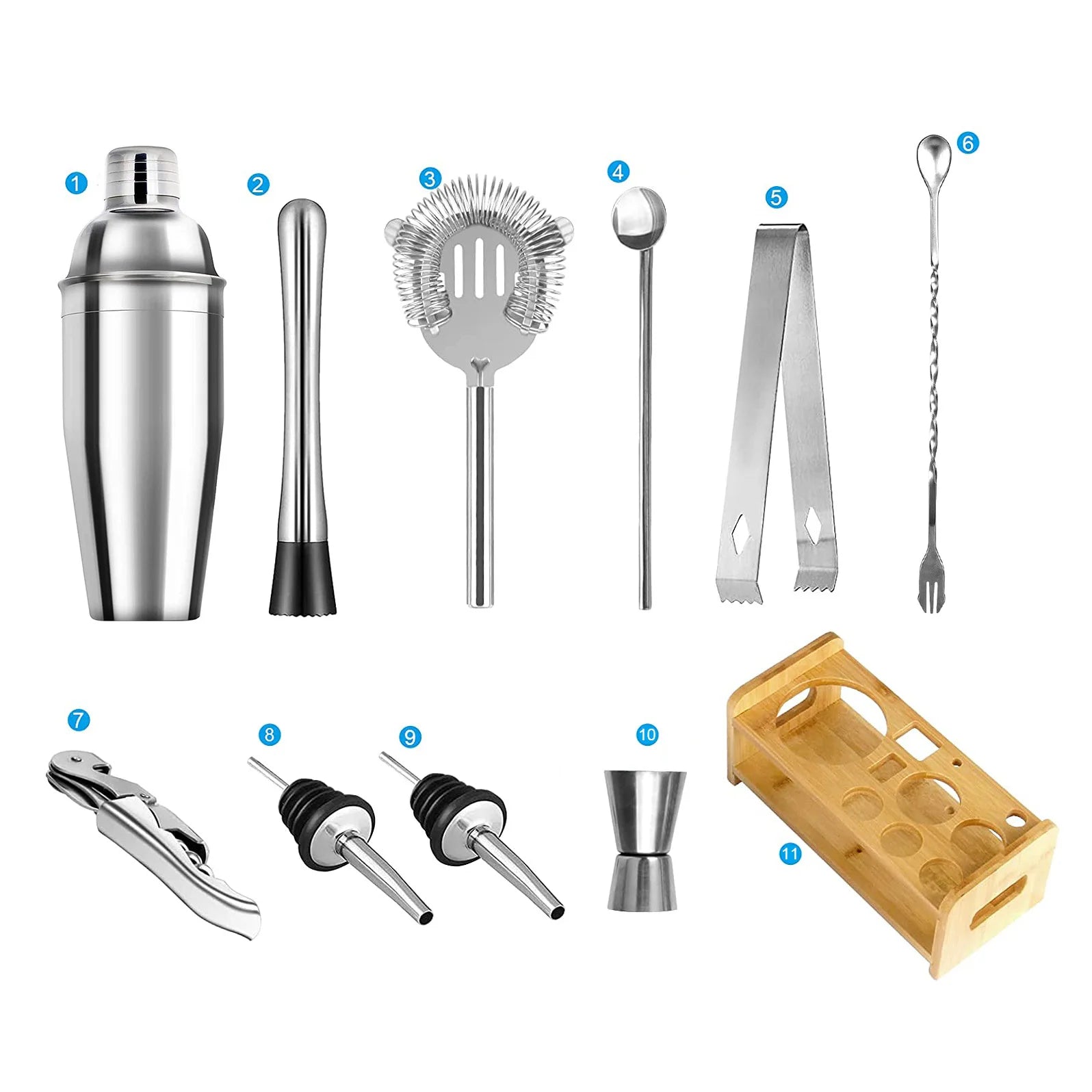 Cocktail Shaker Set Stainless Steel Bartender Kit Cocktail Mixer Wine Martini Boston Shaker Party Bar Tools