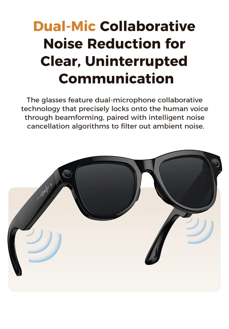 AI Glasses 1080P HD Camera M02 Ultra ChatGPT 3600mAh Charging Case Power Bank 32GB Translation Music Video Sunglasses