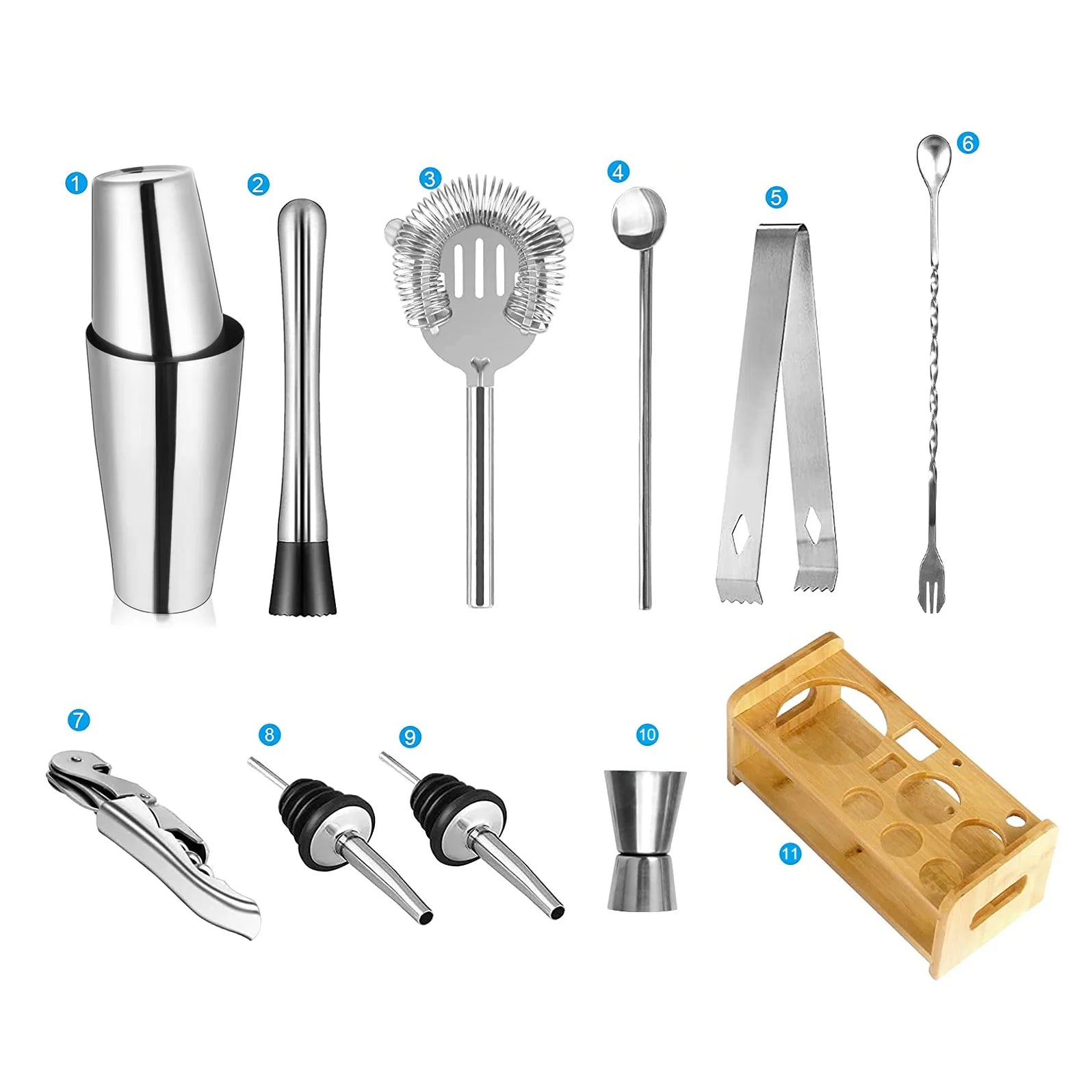 Cocktail Shaker Set Stainless Steel Bartender Kit Cocktail Mixer Wine Martini Boston Shaker Party Bar Tools