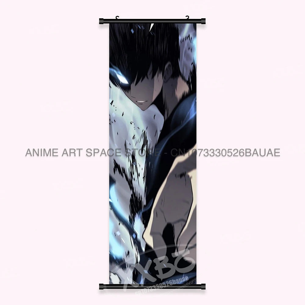 Hot Anime Solo Leveling Wall Artwork Canvas Scrolls Pictures Hanging Painting Print Poster Seong Jin Woo Home Decoration Mural