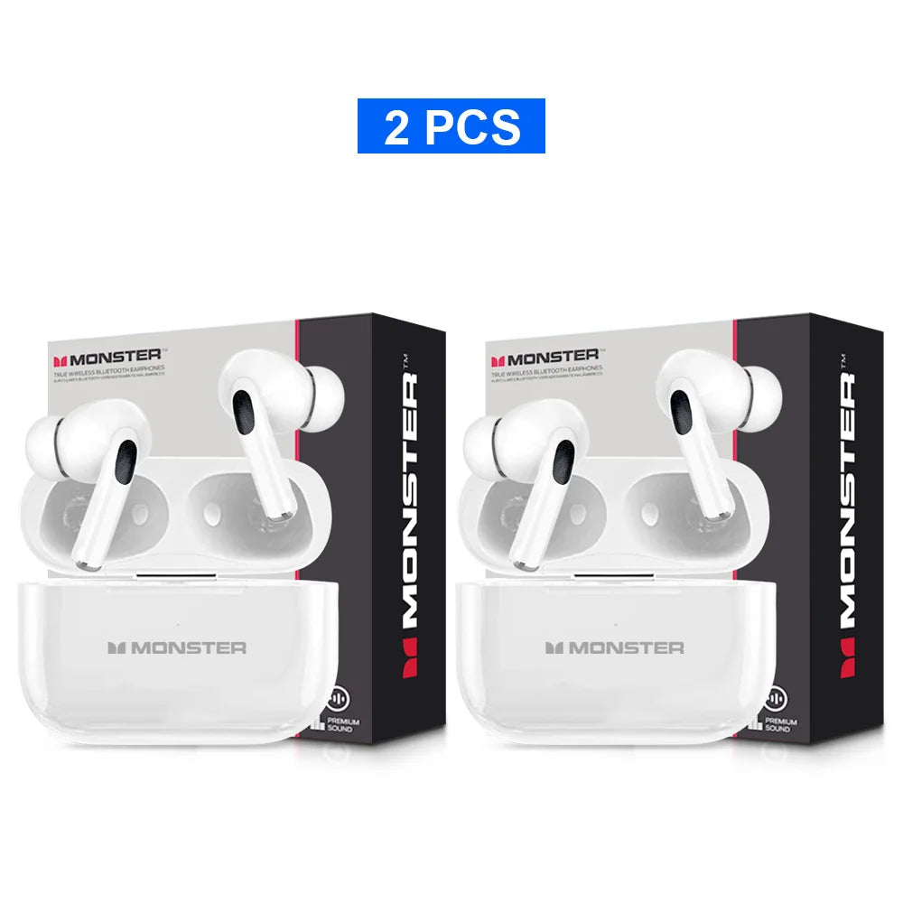 MONSTER Tws Wireless Bluetooth Earphones HD Stereo Sound Earbuds Headphones Charging Box LCD Touch Display Sports In-Ear Headset