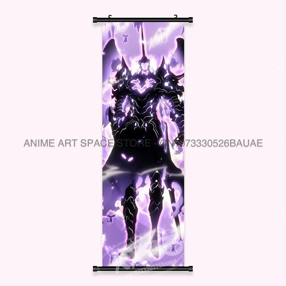 Hot Anime Solo Leveling Wall Artwork Canvas Scrolls Pictures Hanging Painting Print Poster Seong Jin Woo Home Decoration Mural
