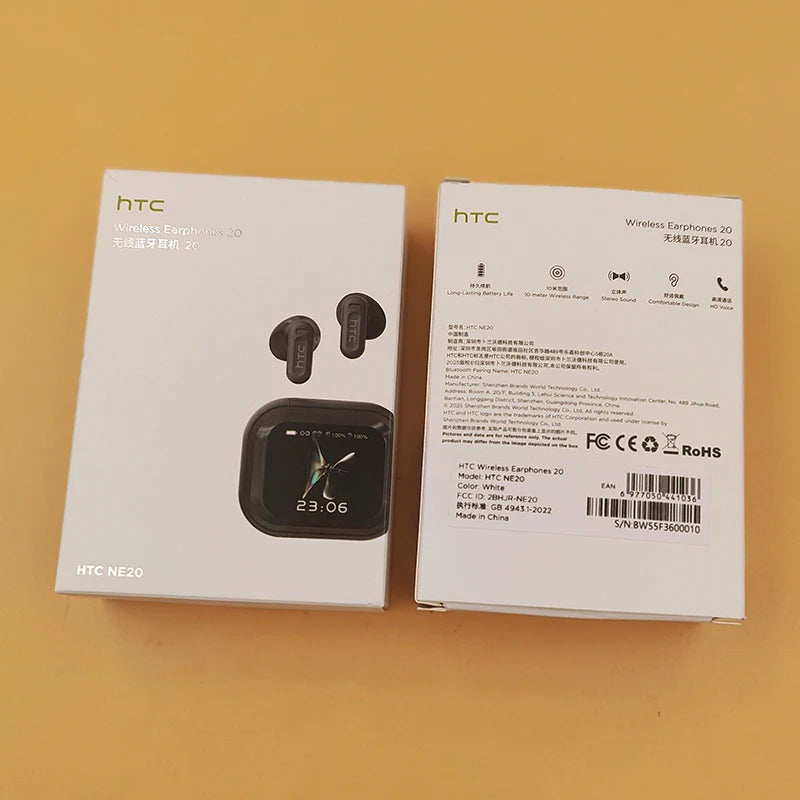 HTC NE20 TWS Bluetooth V6.0 Earbuds AI Translator Wireless Sports Headphones with Noise Reduction In-Ear Headsets And Mic