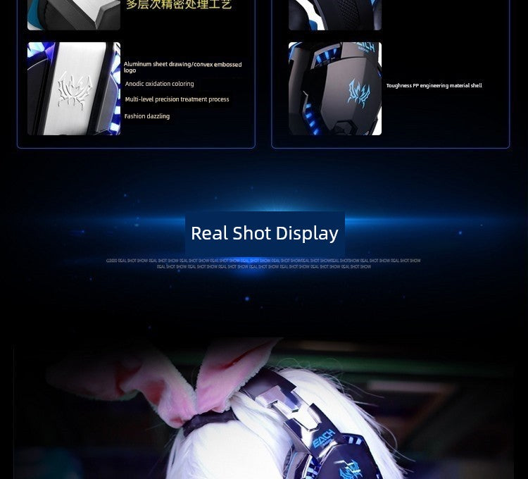 Mechanic Gaming Notebook for Computer Wired E-Sports Games Headphone Head-Mounted Special Noise Reduction with Microphone to Eat