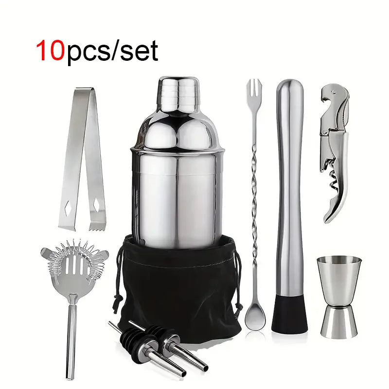 Cocktail Shaker Set Stainless Steel Bartender Kit Cocktail Mixer Wine Martini Boston Shaker Party Bar Tools
