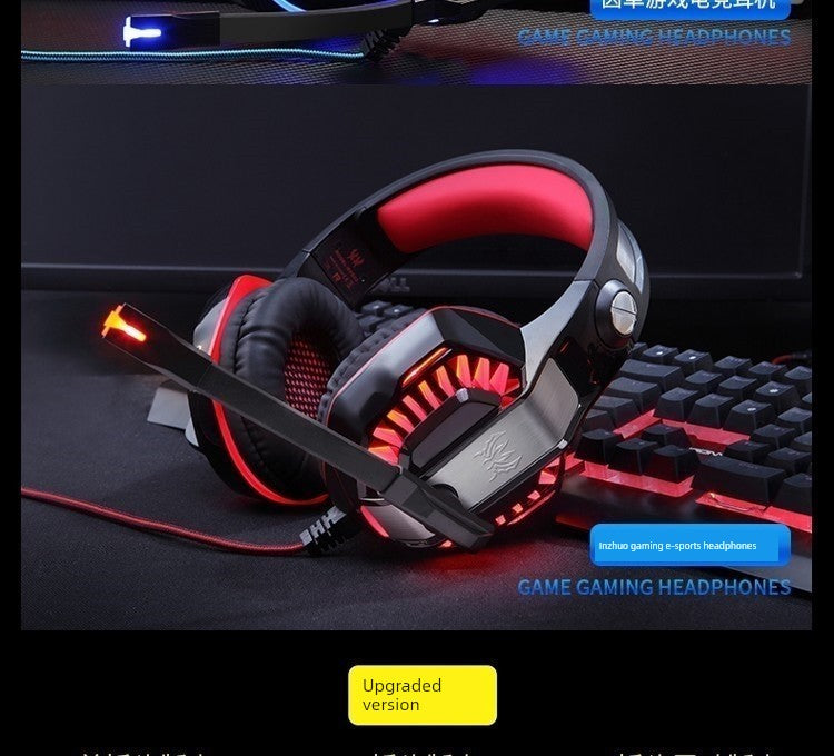 Mechanic Gaming Notebook for Computer Wired E-Sports Games Headphone Head-Mounted Special Noise Reduction with Microphone to Eat