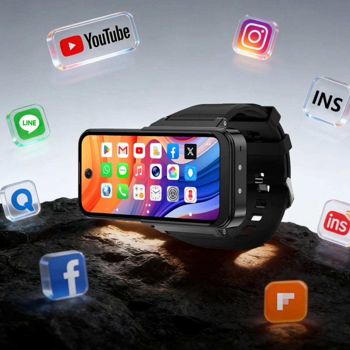 Q333 Mini Android 12.0 Smart Watch 3.97 Inches 8GB RAM 256GB ROM Dual SIM Standby Play Store 3G Little Smart Watch Phone
