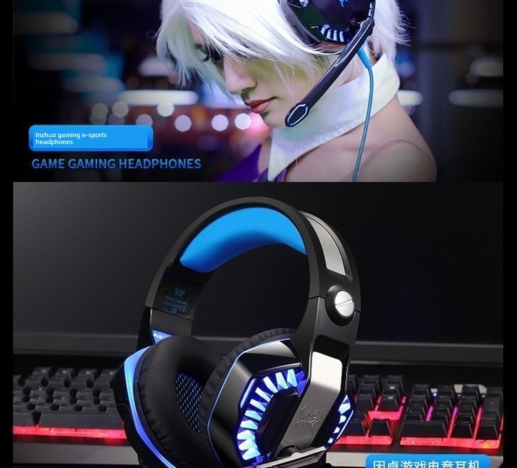 Mechanic Gaming Notebook for Computer Wired E-Sports Games Headphone Head-Mounted Special Noise Reduction with Microphone to Eat