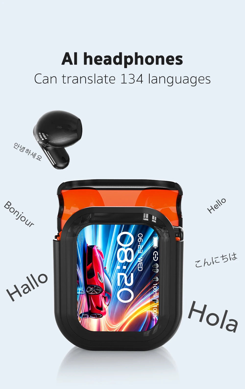 New Bluetooth 6.0 Wireless Headphones Translation Earphones IPX4 Waterproof Rating Long Battery Life