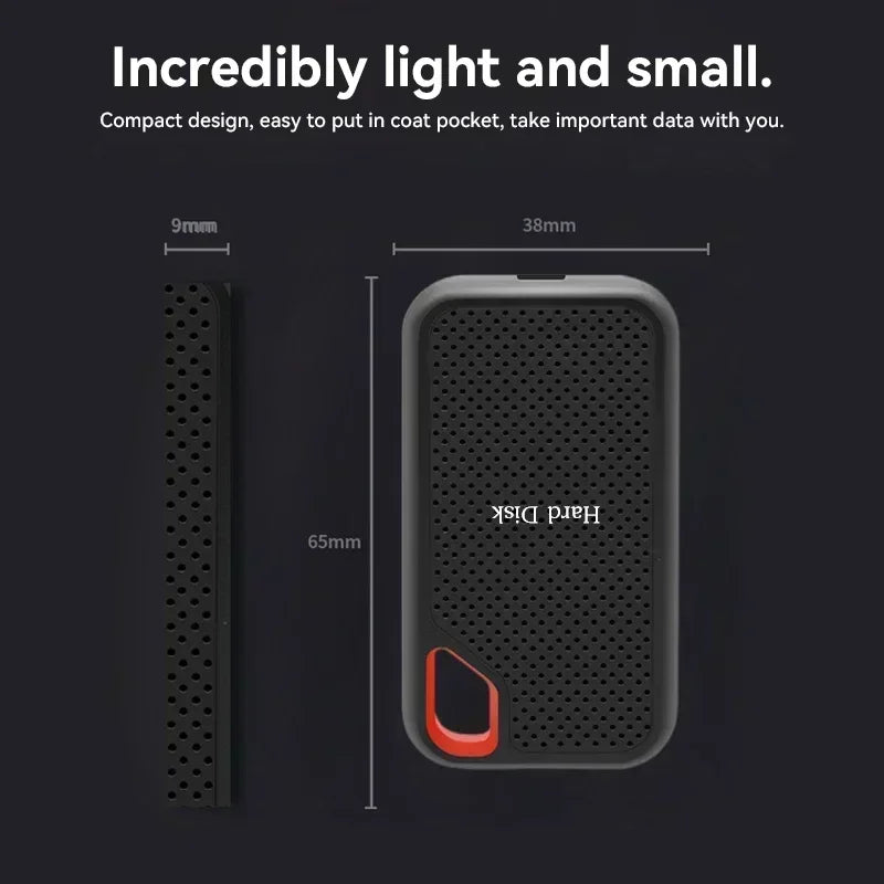 Portable SSD 1TB External Hard Drive 2TB 4TB High-Speed Hard Disk 256TB USB3.1 Type-C Solid State Drive for Laptop/Phone/MAC/PC