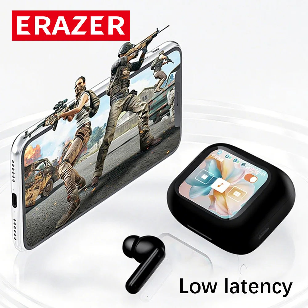 ERAZER LCD Touch Screen Bluetooth Earbuds Earphone ANC noise cancelling wireless Headphone waterproof earbuds HD stereo Headset