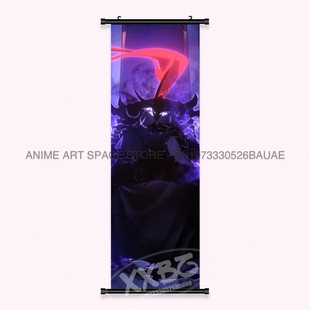 Hot Anime Solo Leveling Wall Artwork Canvas Scrolls Pictures Hanging Painting Print Poster Seong Jin Woo Home Decoration Mural