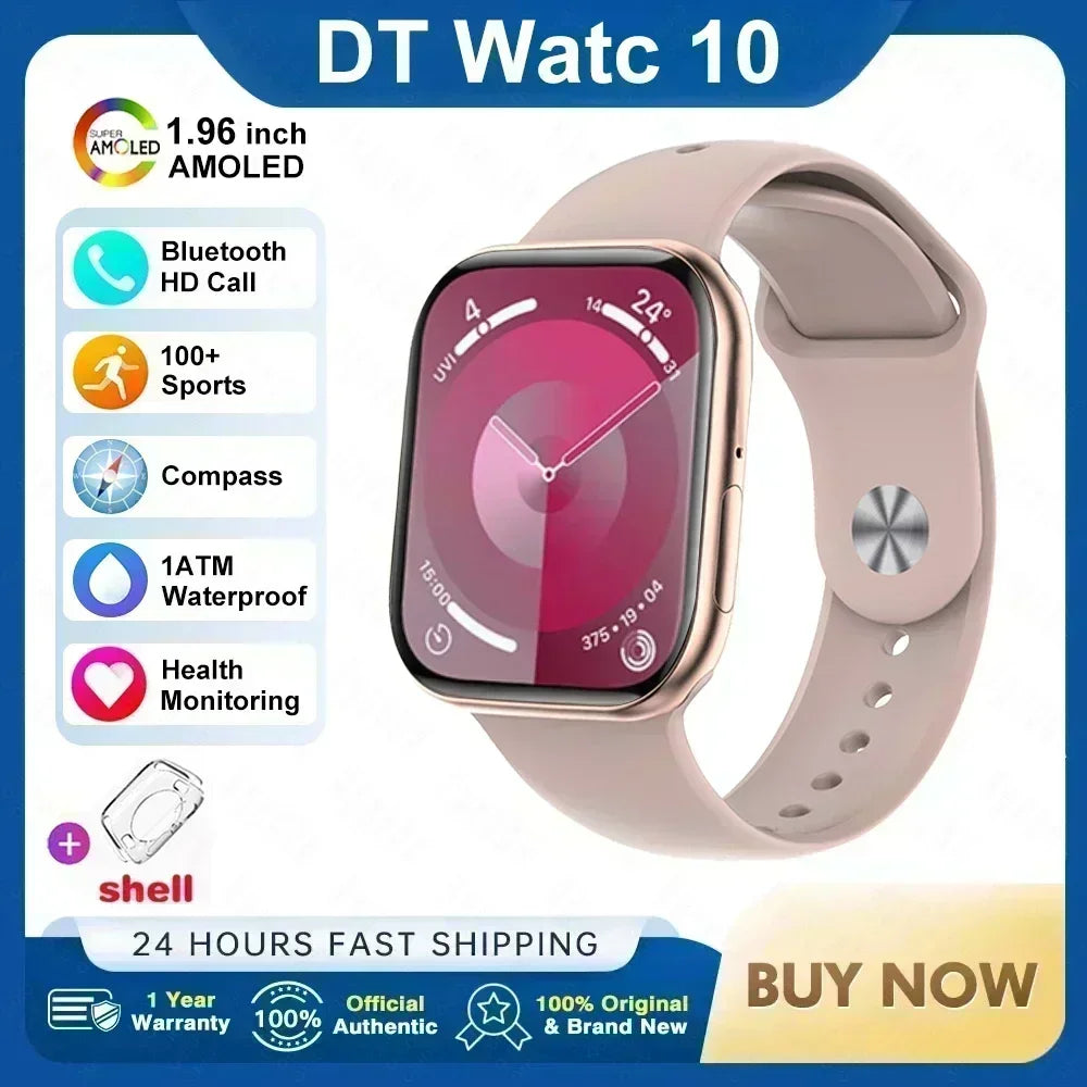 Smart Watch 4G Music Video Bluetooth Call Waterproof for Android iOS with TWS Earphones 1.96' AMOLED HD Touch Screen