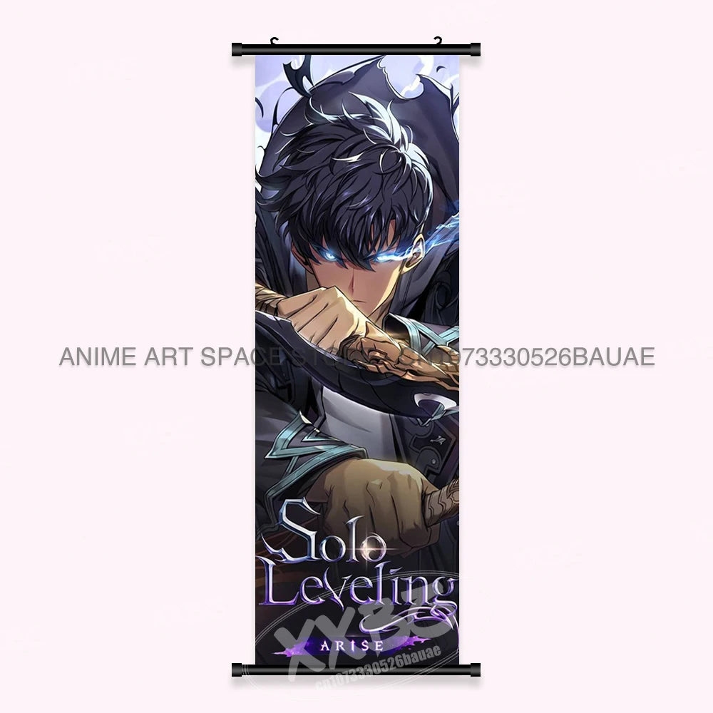 Hot Anime Solo Leveling Wall Artwork Canvas Scrolls Pictures Hanging Painting Print Poster Seong Jin Woo Home Decoration Mural