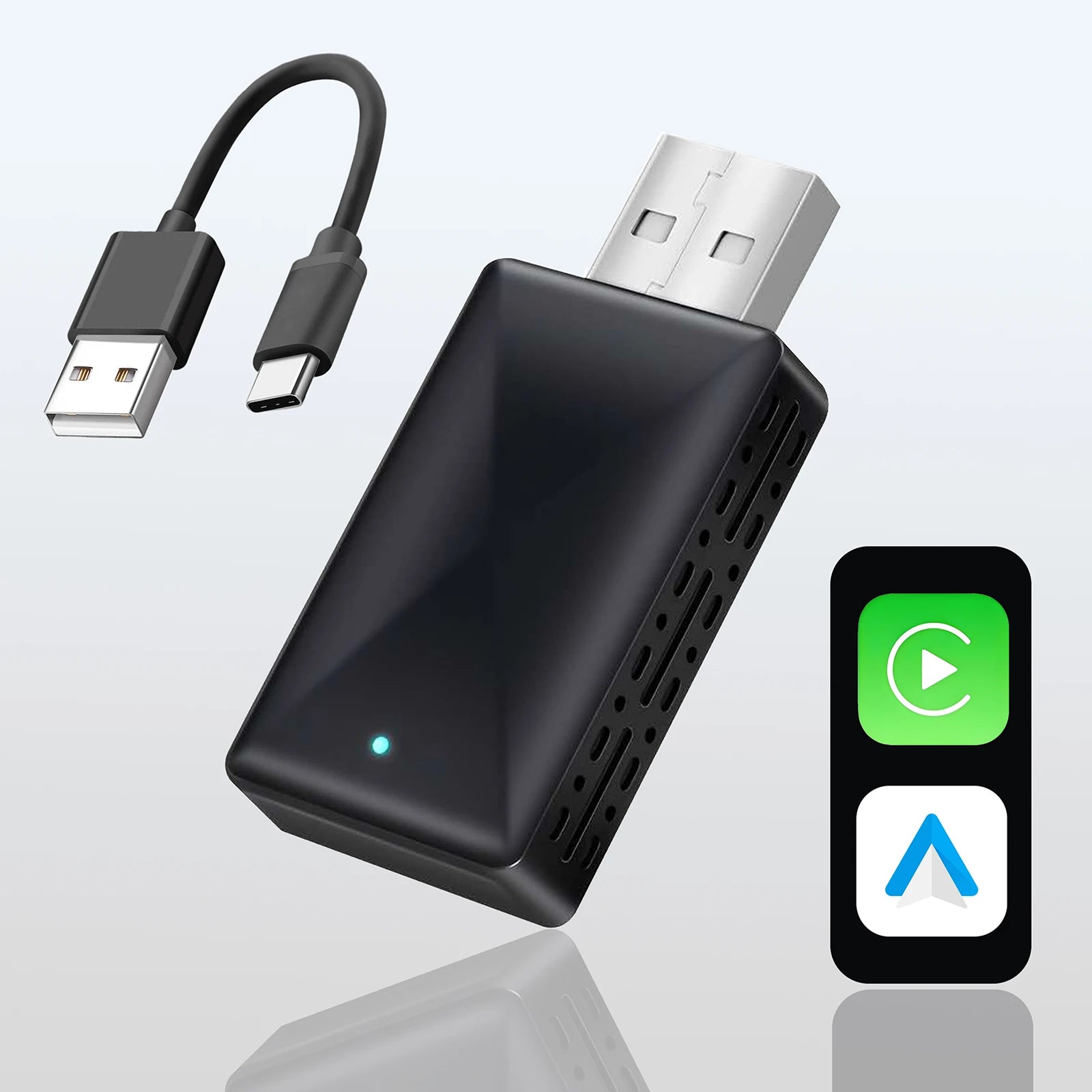 2 in 1 Wireless CarPlay Adapter for iPhone & Android Auto, Convert Wired to Wireless Carplay Adapter, Mini 2025 Upgrade
