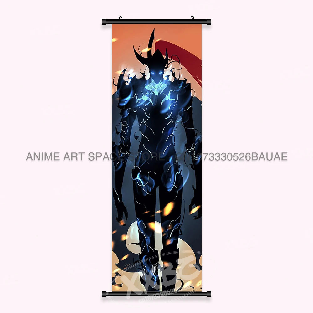 Hot Anime Solo Leveling Wall Artwork Canvas Scrolls Pictures Hanging Painting Print Poster Seong Jin Woo Home Decoration Mural