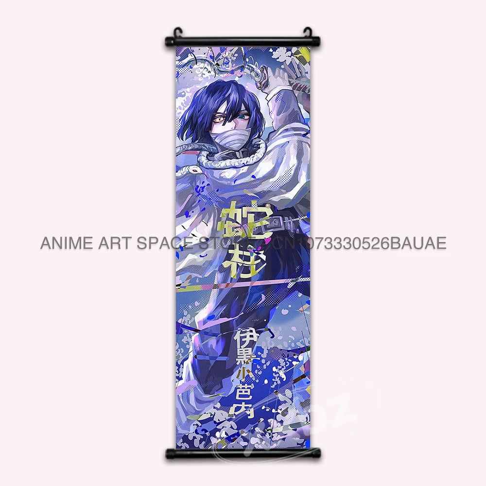 Demon Slayer Hanging Painting Anime Poster Wall Art Gift Kamado Tanjirou Canvas Scroll Picture Print Home Decor Kawaii Kids Room