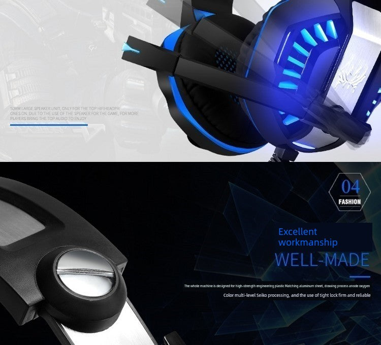 Mechanic Gaming Notebook for Computer Wired E-Sports Games Headphone Head-Mounted Special Noise Reduction with Microphone to Eat
