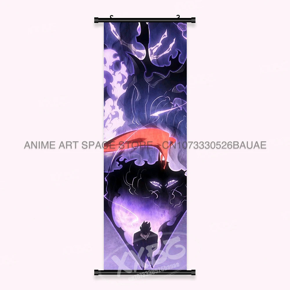 Hot Anime Solo Leveling Wall Artwork Canvas Scrolls Pictures Hanging Painting Print Poster Seong Jin Woo Home Decoration Mural