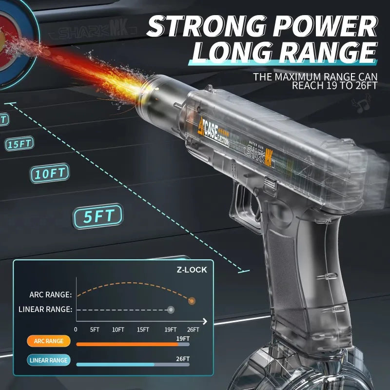 Children Electric Water Guns Toys Summer Outdoor Beach Pool Games Portable High Powered Automatic Led Water Pistol Kids Toy Gift