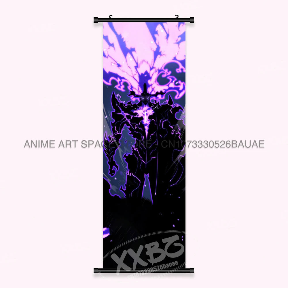 Hot Anime Solo Leveling Wall Artwork Canvas Scrolls Pictures Hanging Painting Print Poster Seong Jin Woo Home Decoration Mural