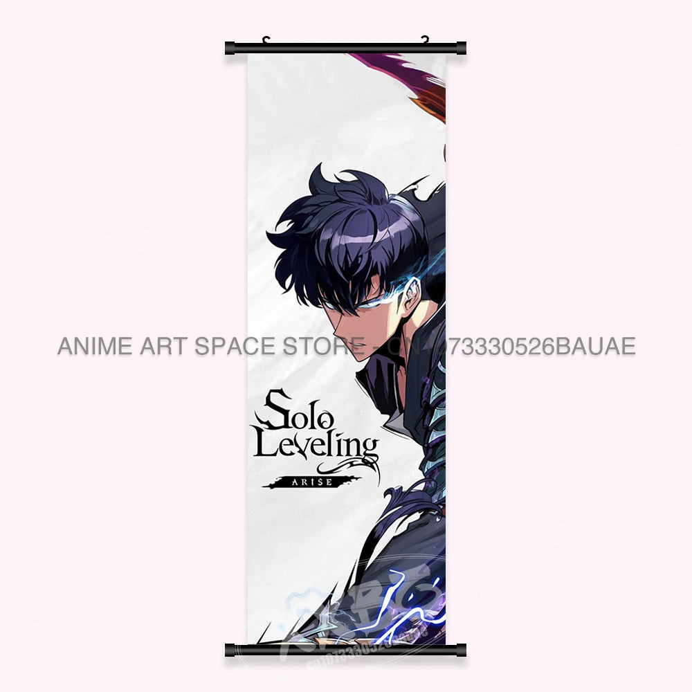 Hot Anime Solo Leveling Wall Artwork Canvas Scrolls Pictures Hanging Painting Print Poster Seong Jin Woo Home Decoration Mural