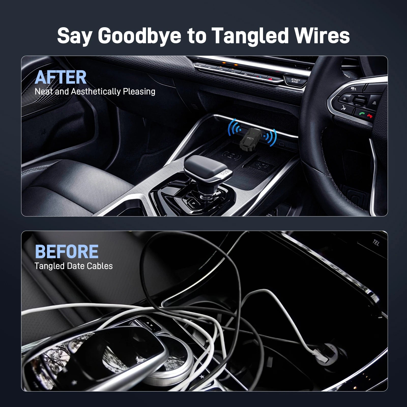 Wireless Mini CarPlay Adapter Wired to Wireless CarPlay Dongle Plug and Play CarPlay Wireless Adapter for Android iOS Cars from