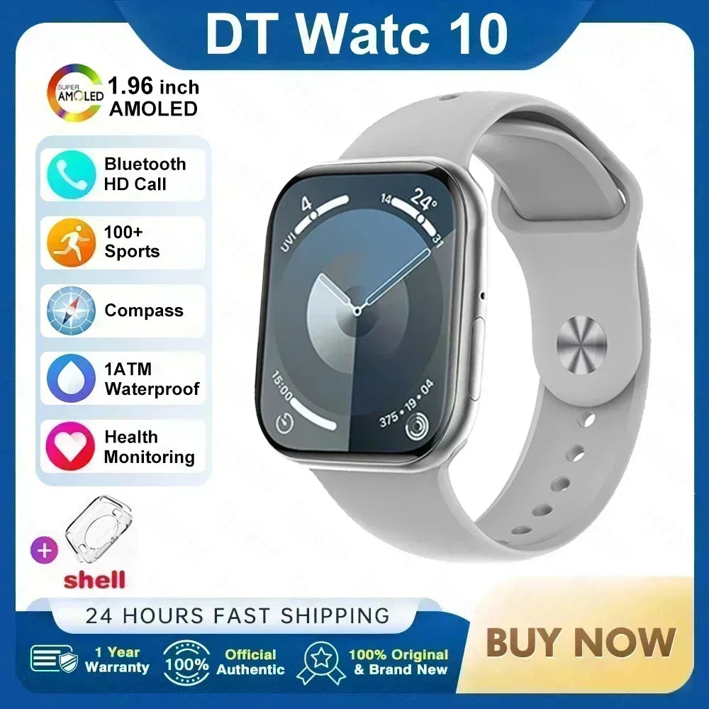 Smart Watch 4G Music Video Bluetooth Call Waterproof for Android iOS with TWS Earphones 1.96' AMOLED HD Touch Screen