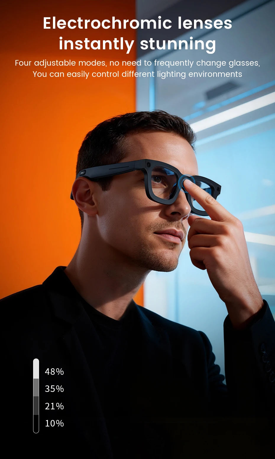 Smart Glasses 800W HD Photo Video AI Record Translation Touch Photochromic Lenses Bluetooth Call Music Multifunction Glasses
