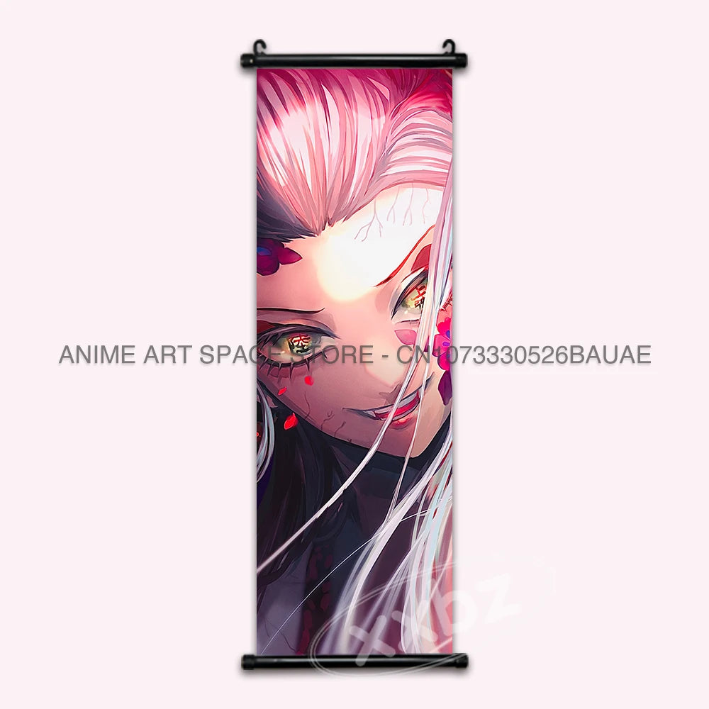 Demon Slayer Hanging Painting Anime Poster Wall Art Gift Kamado Tanjirou Canvas Scroll Picture Print Home Decor Kawaii Kids Room