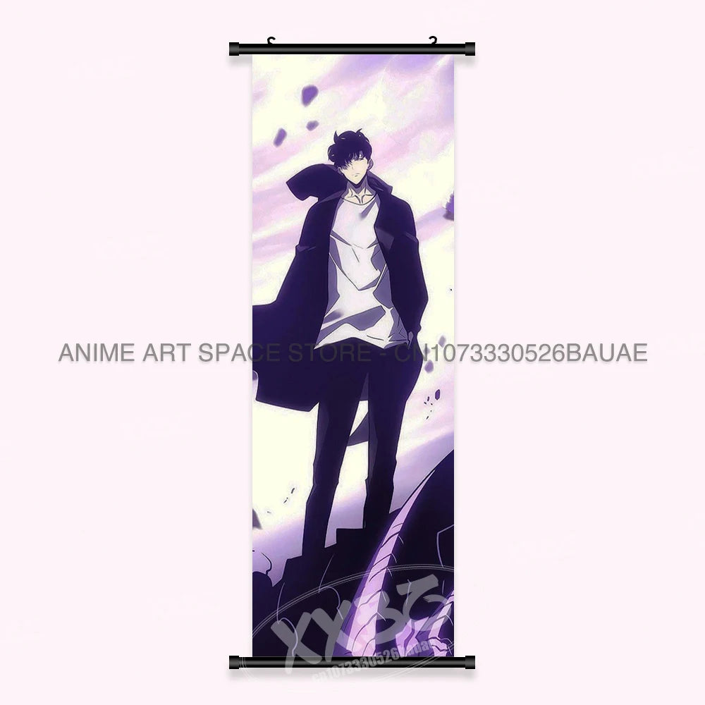 Hot Anime Solo Leveling Wall Artwork Canvas Scrolls Pictures Hanging Painting Print Poster Seong Jin Woo Home Decoration Mural