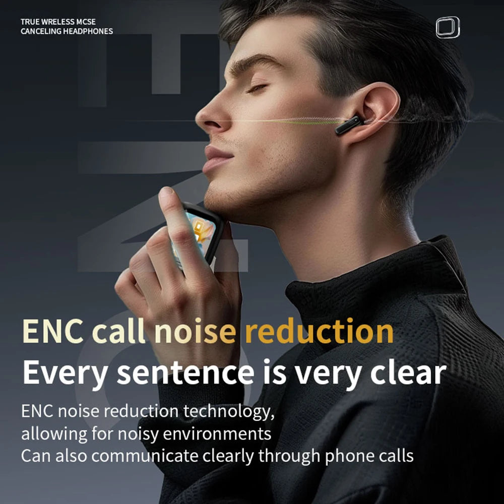 Full Touch Screen Headphones ANC Bluetooth 5.4 Noise Cancelling Earphones Wireless In-Ear ENC Earbuds With Mic for Smartphone