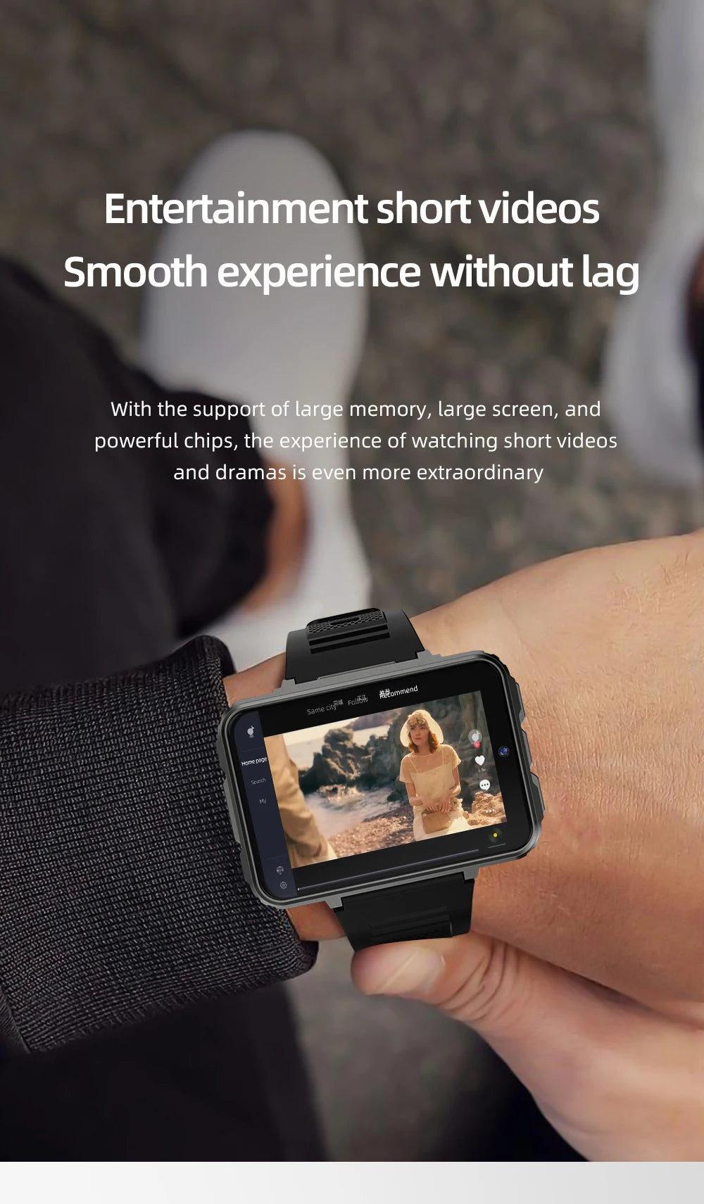 VP999 Ultra Large Screen Smart Watch 4G Dual Camera 64GB Face Recognition Unlock 1400mAh Maps 2.4 inch Touch Screen Smartwatch