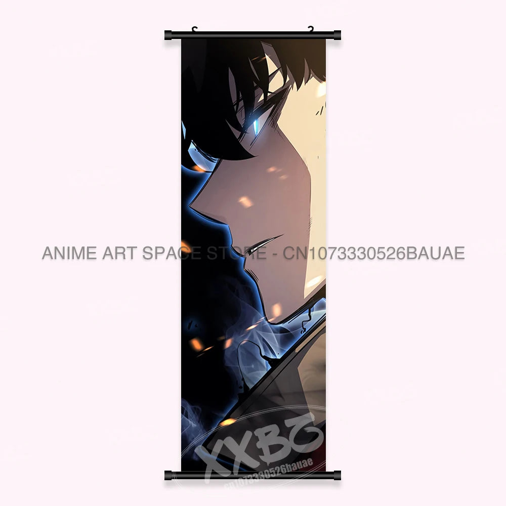 Hot Anime Solo Leveling Wall Artwork Canvas Scrolls Pictures Hanging Painting Print Poster Seong Jin Woo Home Decoration Mural