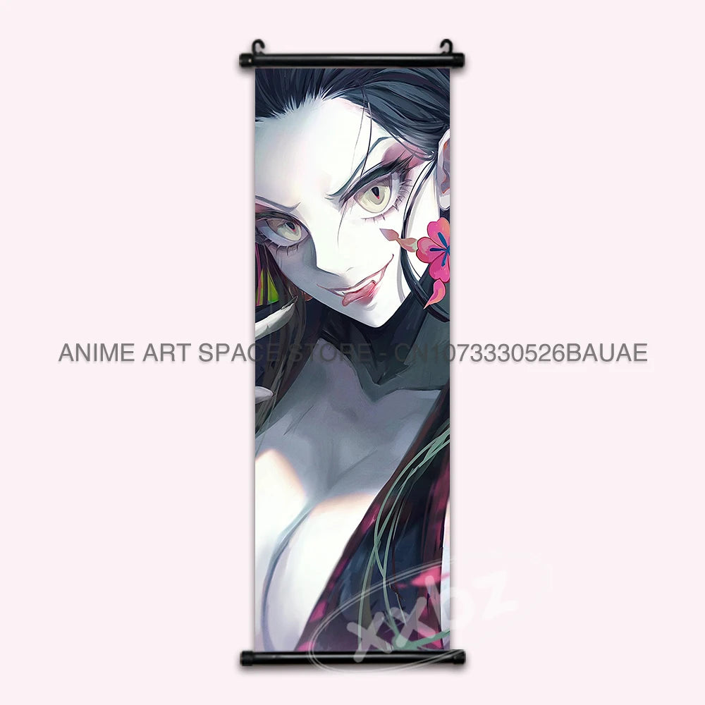 Demon Slayer Hanging Painting Anime Poster Wall Art Gift Kamado Tanjirou Canvas Scroll Picture Print Home Decor Kawaii Kids Room