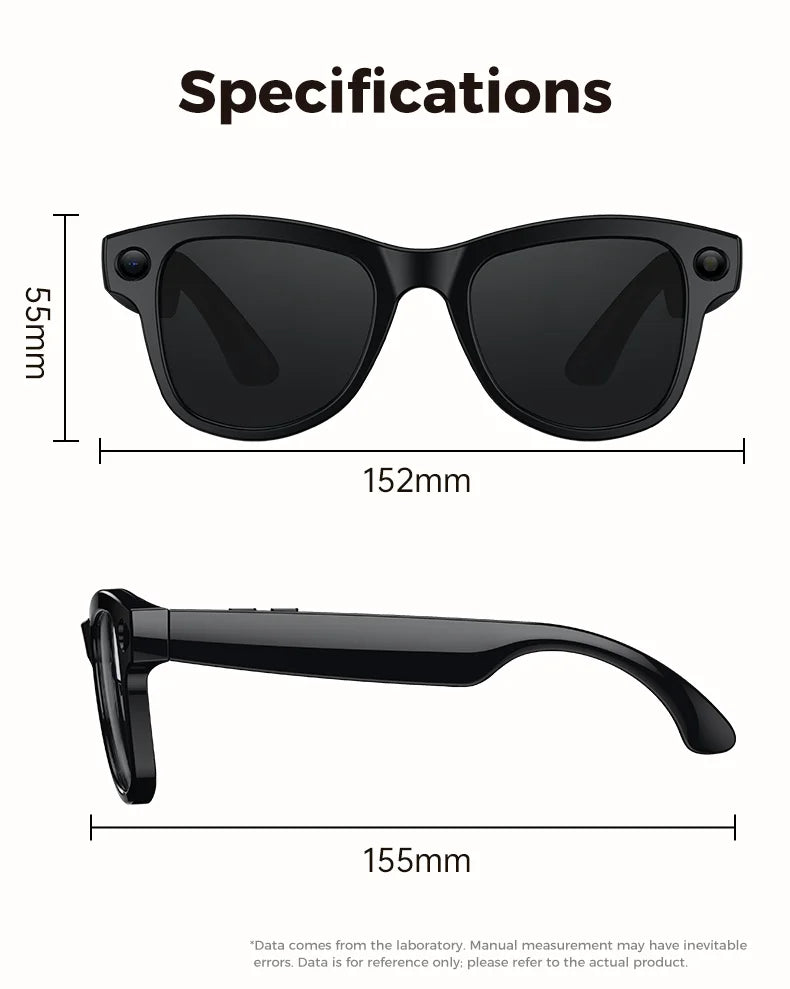 AI Glasses 1080P HD Camera M02 Ultra ChatGPT 3600mAh Charging Case Power Bank 32GB Translation Music Video Sunglasses