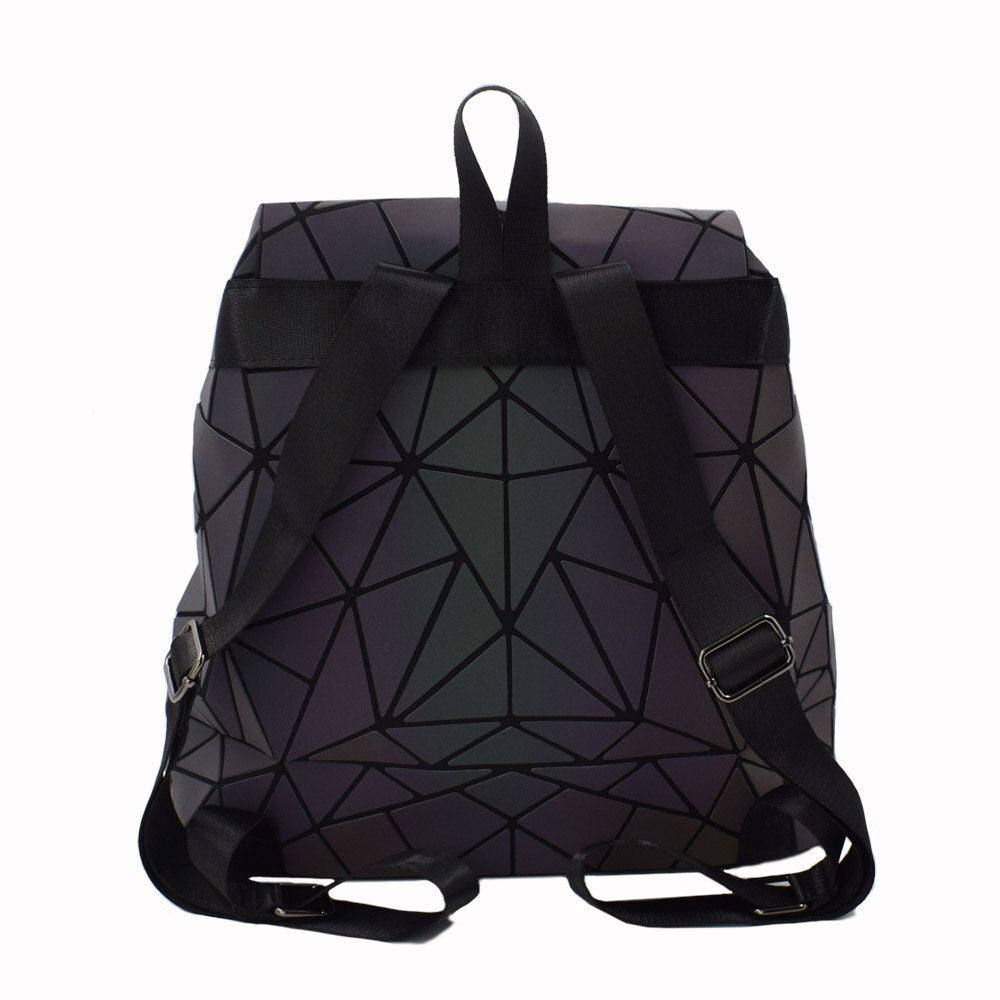 Fashion Women Luminous Backpacks Female Shoulder Bag Girl Daily Backpack Geometry School Folding Bag Travel School Bags Hologram