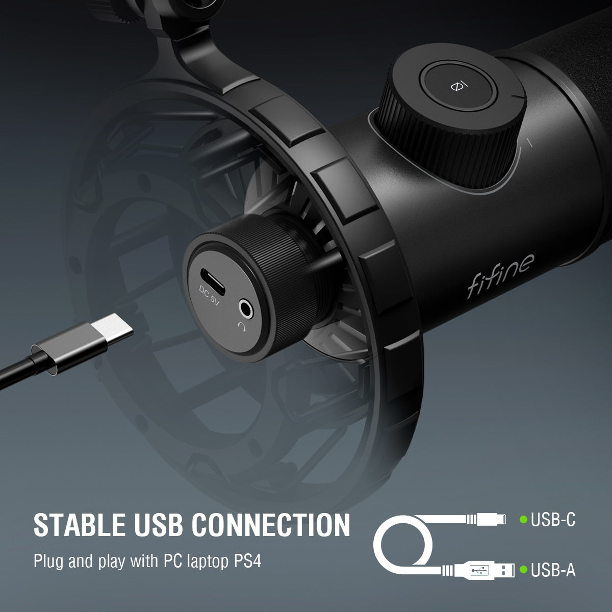 FIFINE Dynamic Microphone for windows&amp;laptop,USB Mic for Gaming YouTube with Tap-to-Mute Button/RGB Light/Headphone Jack -K658