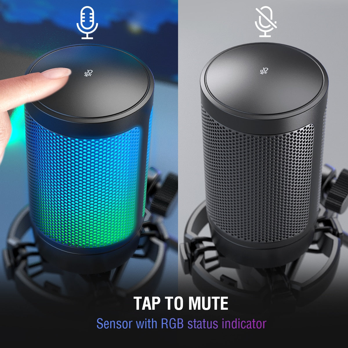 FIFINE USB Condenser Gaming Microphone, for PC PS4 PS5 MAC with Pop Filter Shock Mount&amp;Gain Control for Podcasts,Twitch,YouTube